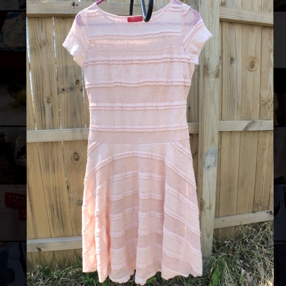 Petite Pink short sleeve stretchy Dress